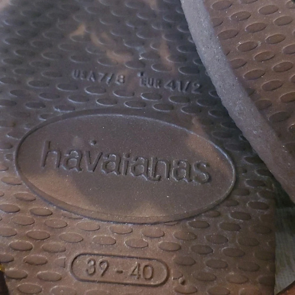 Womans Havaianas Polygon Style SW Flip Flops Brown Sz 7 - Picture 6 of 7